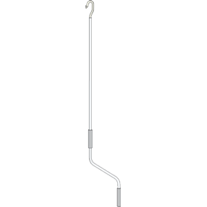 Hand crank hook D14L1200mm (R9010)